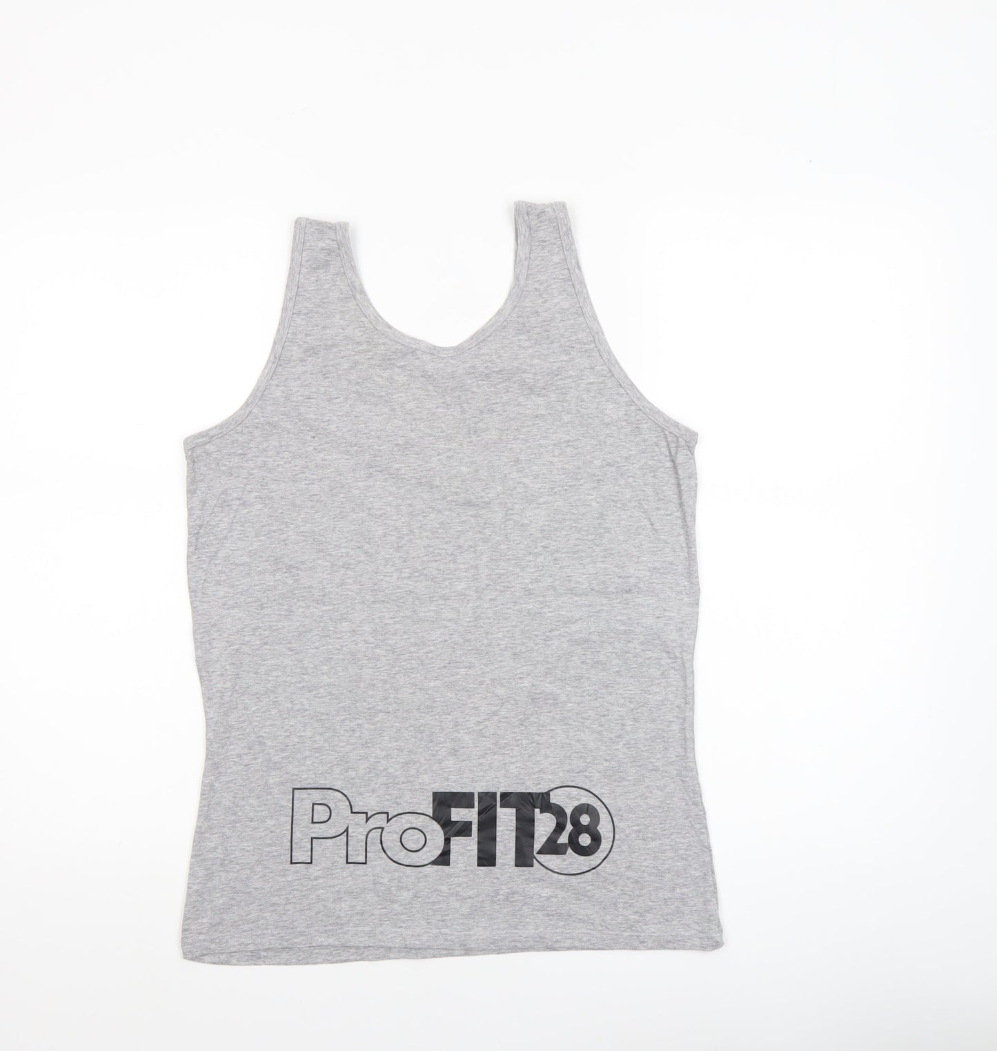 Womens UK Size M Anvil Grey Basic Tank
