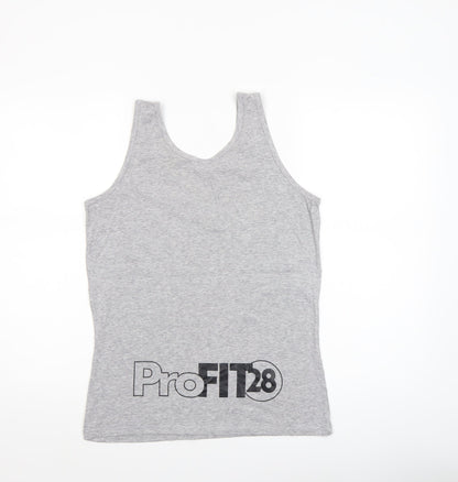 Womens UK Size M Anvil Grey Basic Tank