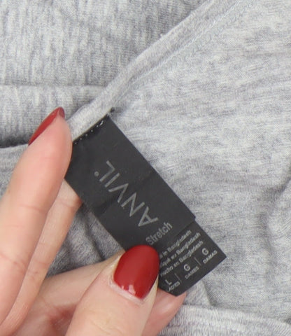 Womens UK Size M Anvil Grey Basic Tank