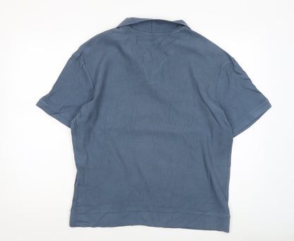 Mens UK Size L Zara Cotton Blend Polo Shirt
