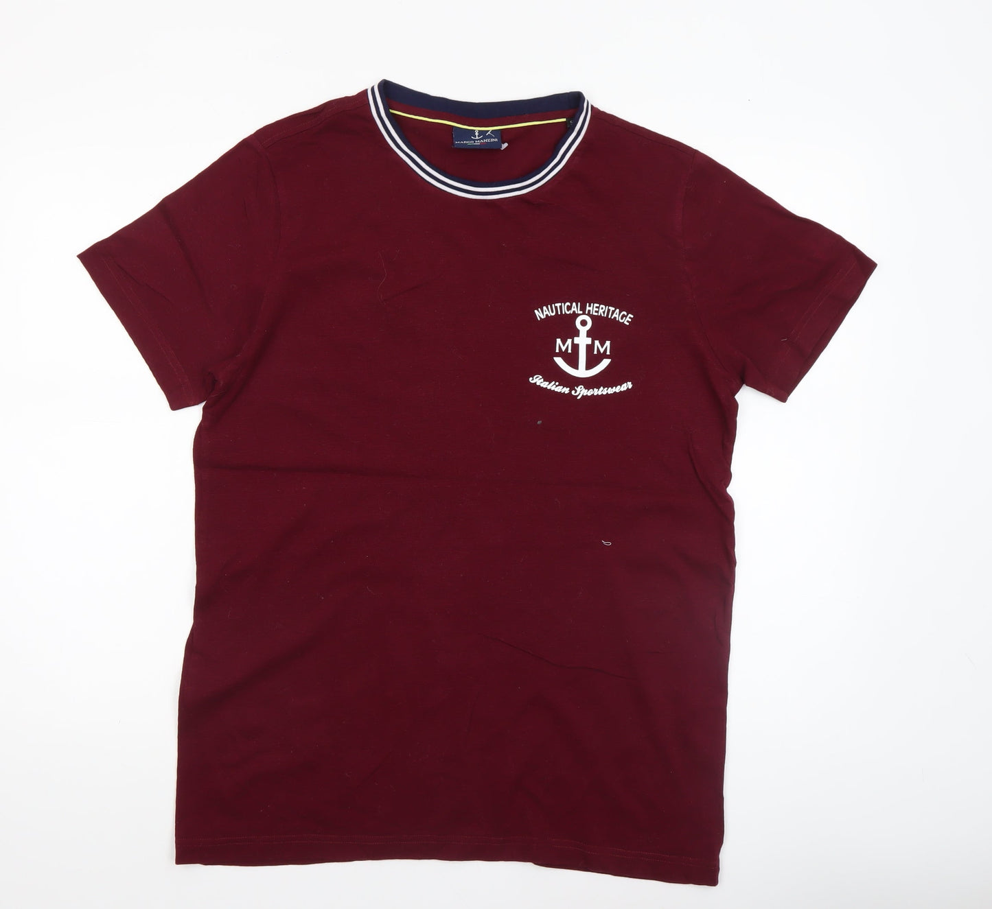 Mens UK Size L Marco Manzini Red  T-Shirt