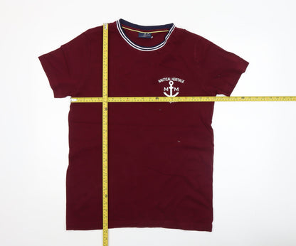 Mens UK Size L Marco Manzini Red  T-Shirt