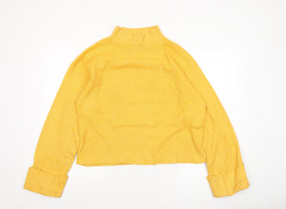Womens UK Size 8 Zara Yellow Cropped Blouse