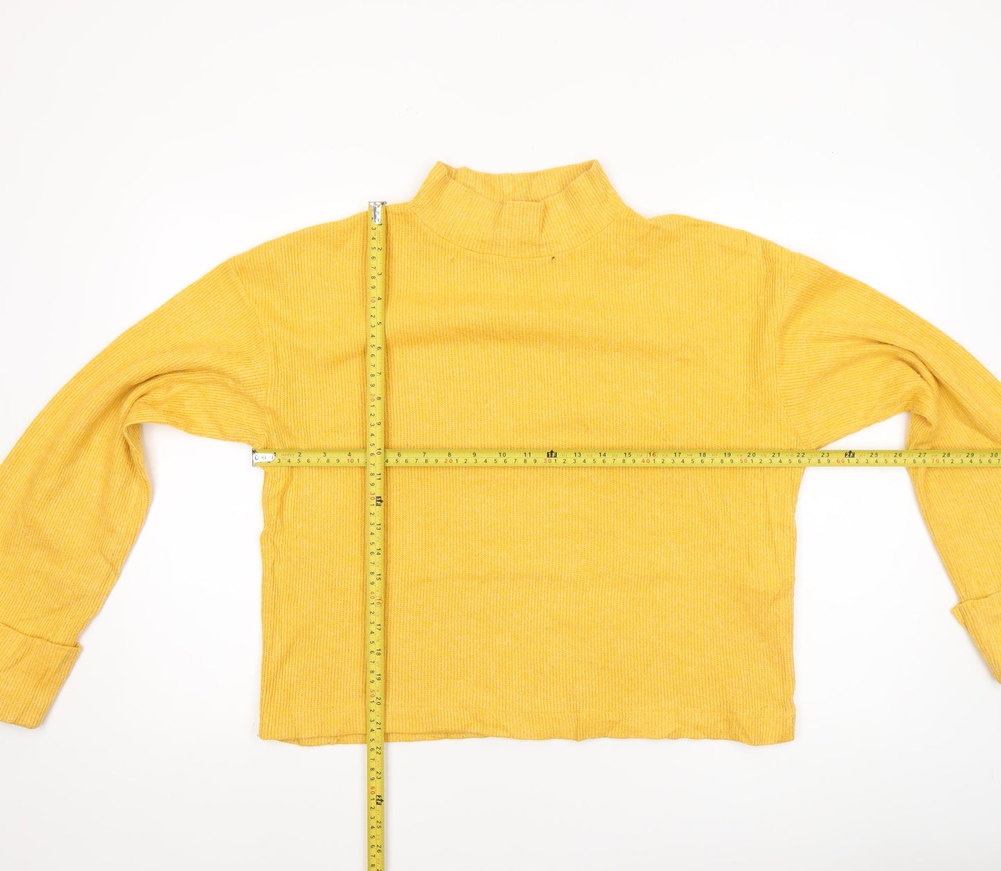 Womens UK Size 8 Zara Yellow Cropped Blouse