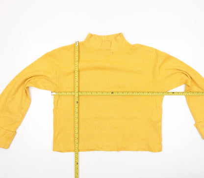Womens UK Size 8 Zara Yellow Cropped Blouse