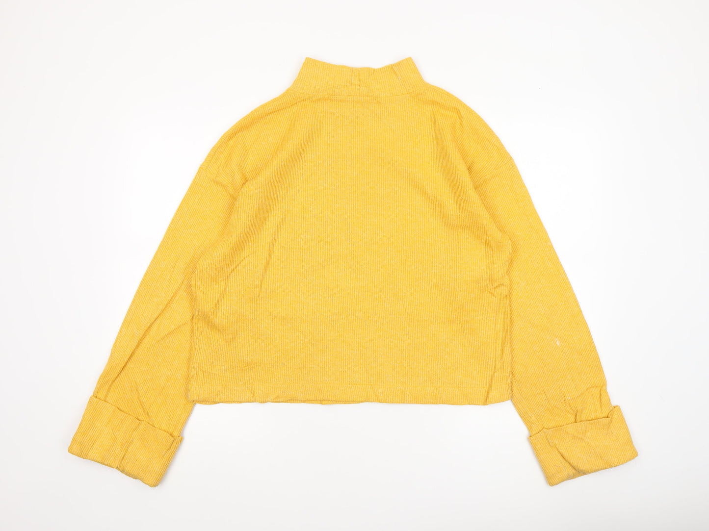 Womens UK Size 8 Zara Yellow Cropped Blouse