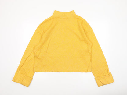Womens UK Size 8 Zara Yellow Cropped Blouse