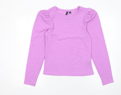 Womens UK Size S VERO MODA Purple Basic T-Shirt