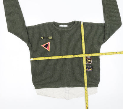 Girls UK Size 11-12 Years Marks and Spencer Green Pullover Jumper