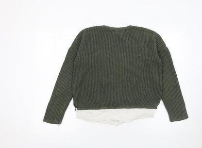 Girls UK Size 11-12 Years Marks and Spencer Green Pullover Jumper