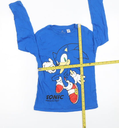 Boys UK Size 8-10 Years H&M Blue Basic T-Shirt
