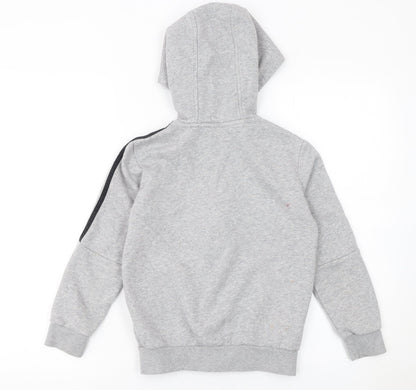 Boys UK Size 7-8 Years adidas Grey Full Zip Hoodie