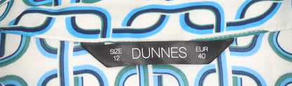 Womens UK Size 12 Dunnes Blue Classic Button-Up