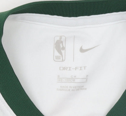 Nike Boys White Basketball Tank Jersey Small 140-150cm Dri-FIT NBA Bucks
