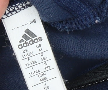 Boys UK Size 11-12 Years adidas Blue Full Zip Hoodie