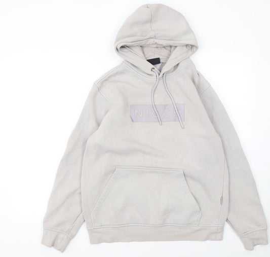 Mens UK Size S NICCE Beige Pullover Hoodie