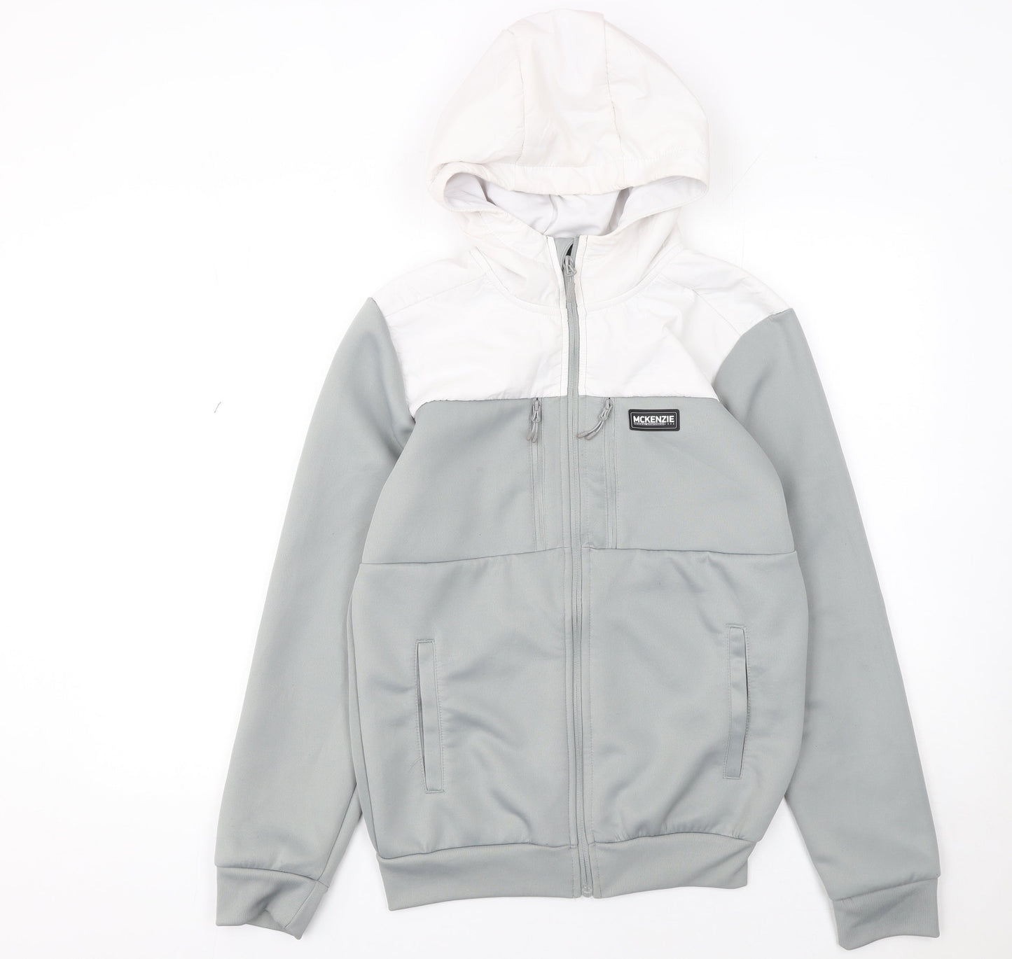 Mens UK Size S McKenzie Grey Full Zip Hoodie