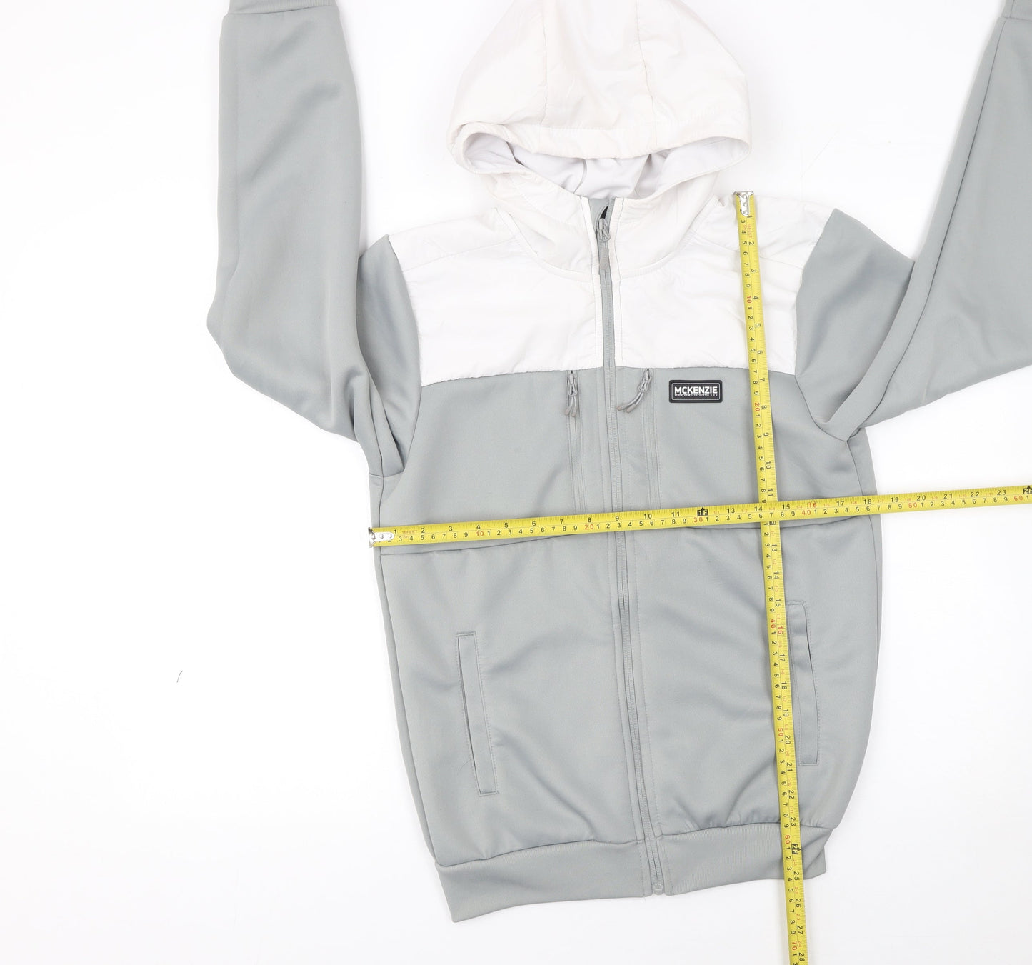 Mens UK Size S McKenzie Grey Full Zip Hoodie