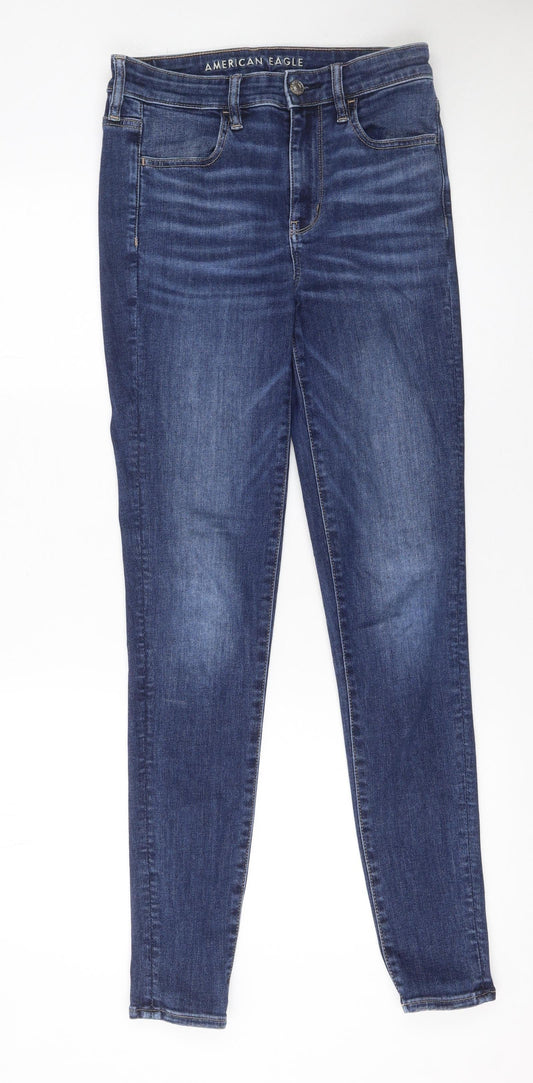 Womens UK Size 10 American Eagle Slim Fit Skinny Blue Jeans