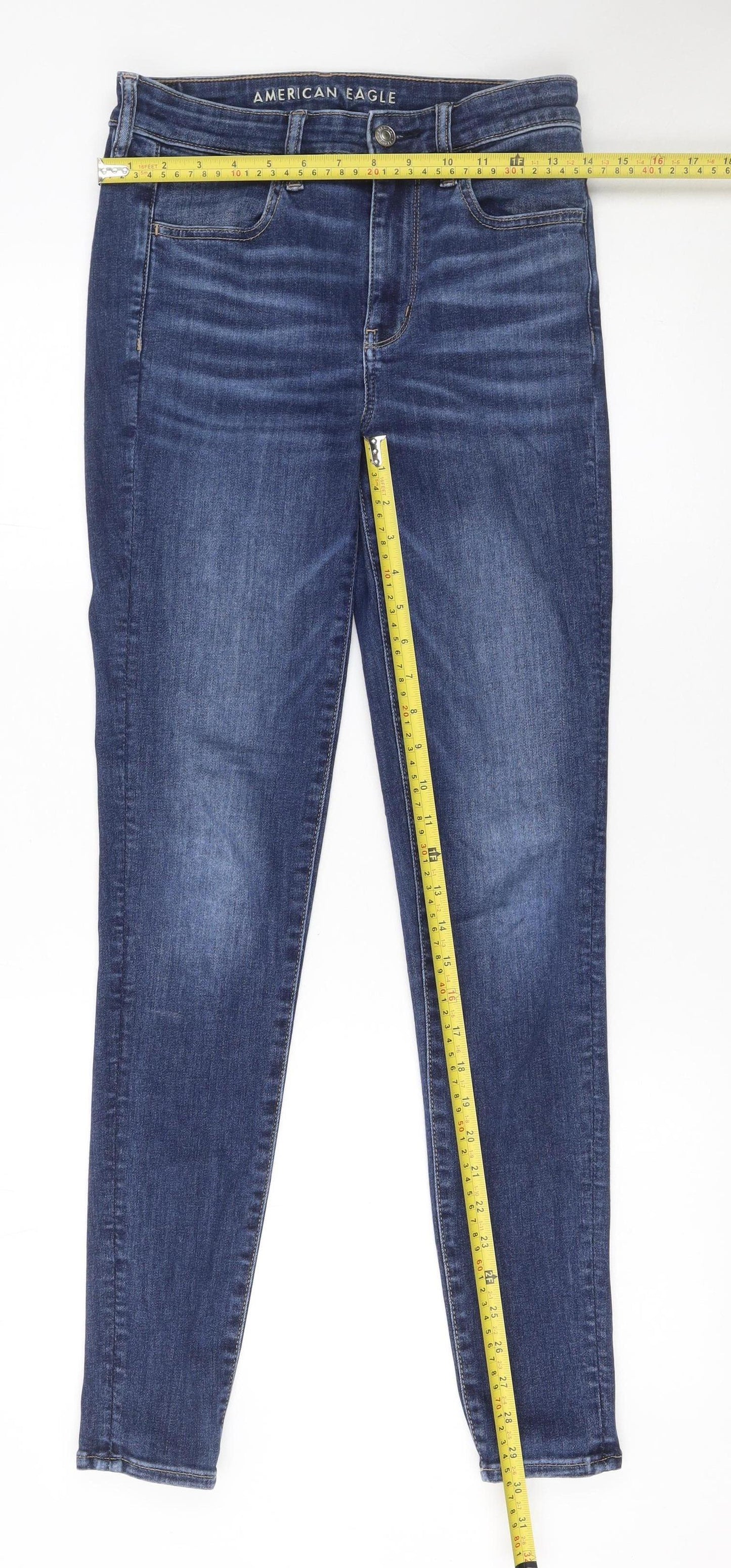 Womens UK Size 10 American Eagle Slim Fit Skinny Blue Jeans
