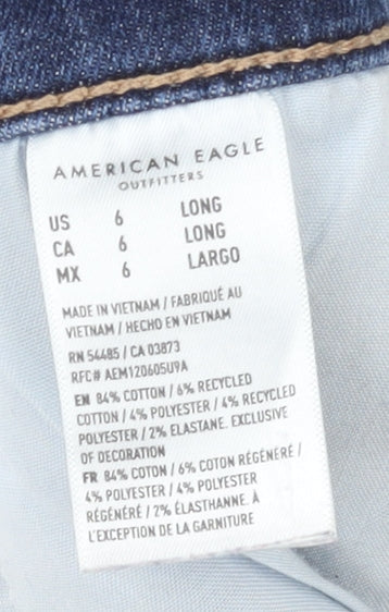 Womens UK Size 10 American Eagle Slim Fit Skinny Blue Jeans