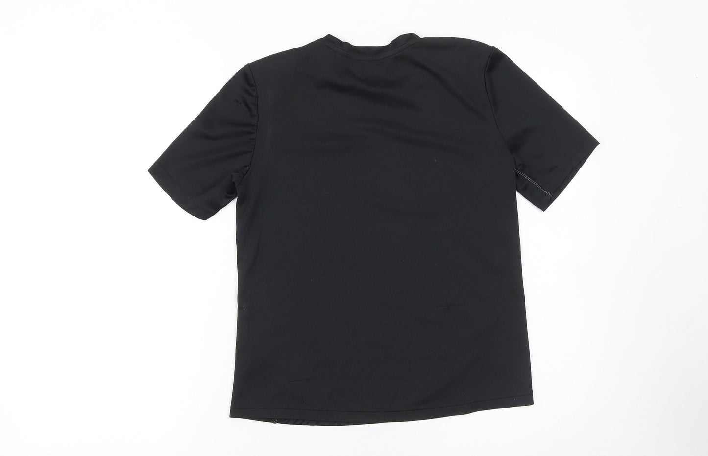 Adidas Boys Black 13-14 Years Climalite Short Sleeve Athletic T-Shirt