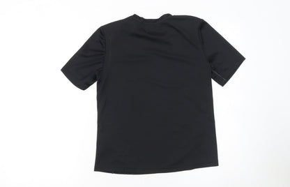 Adidas Boys Black 13-14 Years Climalite Short Sleeve Athletic T-Shirt
