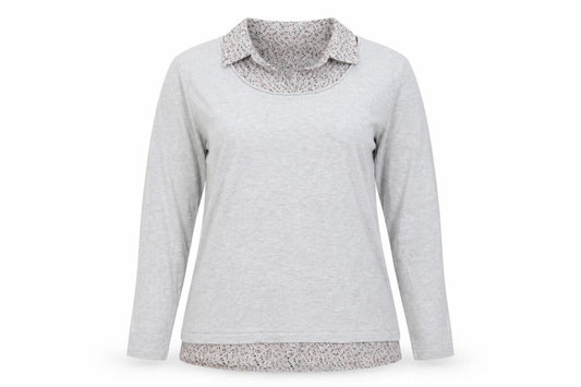 Front view of Gerard Women Grey Collared Long Sleeve jumper, size 12