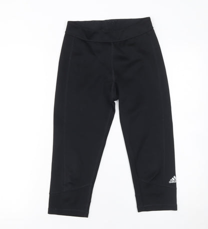 Womens UK Size S adidas Slim Fit Capri Black Leggings