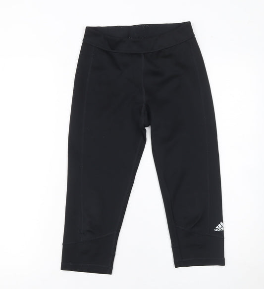 Womens UK Size S adidas Slim Fit Capri Black Leggings