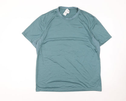 Mens UK Size L Quechua Green Hiking T-Shirt