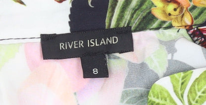 Womens UK Size 8 River Island Multicoloured Tunic Blouse
