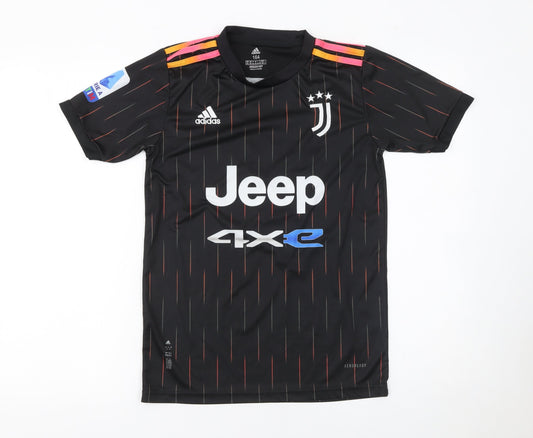 Adidas Boys Black Juventus Football Jersey T-Shirt Size 164