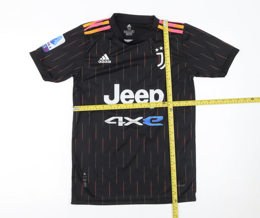 Adidas Boys Black Juventus Football Jersey T-Shirt Size 164