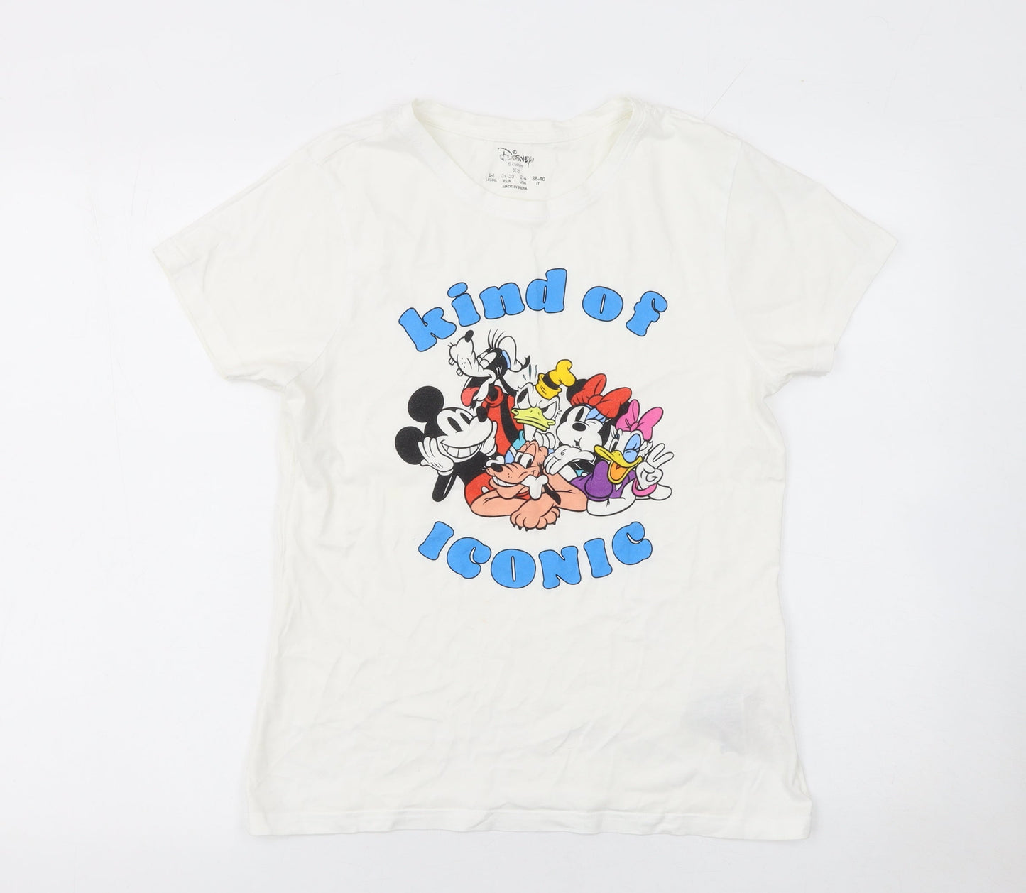 Womens UK Size XS Disney White Basic T-Shirt