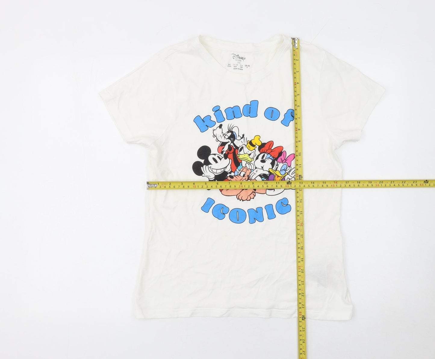 Womens UK Size XS Disney White Basic T-Shirt