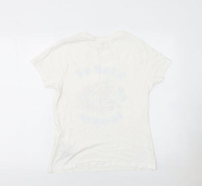 Womens UK Size XS Disney White Basic T-Shirt
