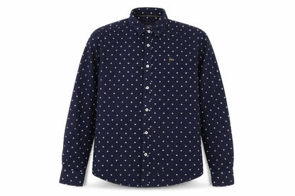 XV Kings Men’s Blue Geometric Cotton Long Sleeve Button-Up Shirt L