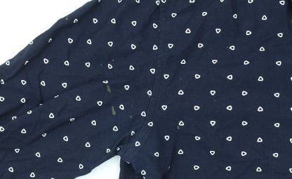 XV Kings Men’s Blue Geometric Cotton Long Sleeve Button-Up Shirt L