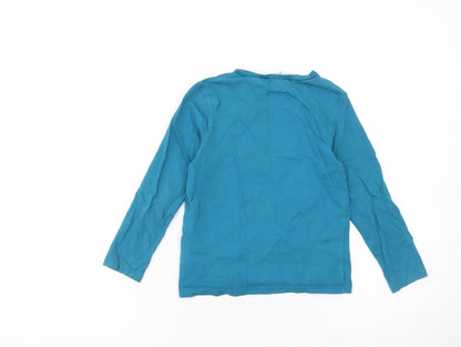 Boys UK Size 4-6 Years H&M Blue Basic T-Shirt