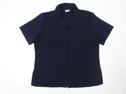 Womens UK Size XL Michael Gold Blue Classic Blouse