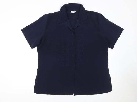 Womens UK Size XL Michael Gold Blue Classic Blouse