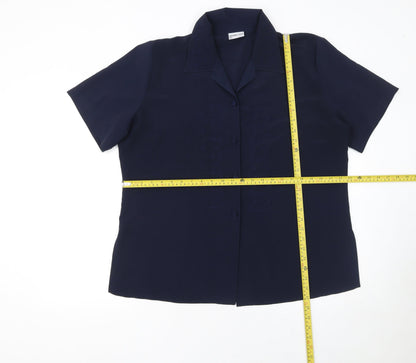 Womens UK Size XL Michael Gold Blue Classic Blouse