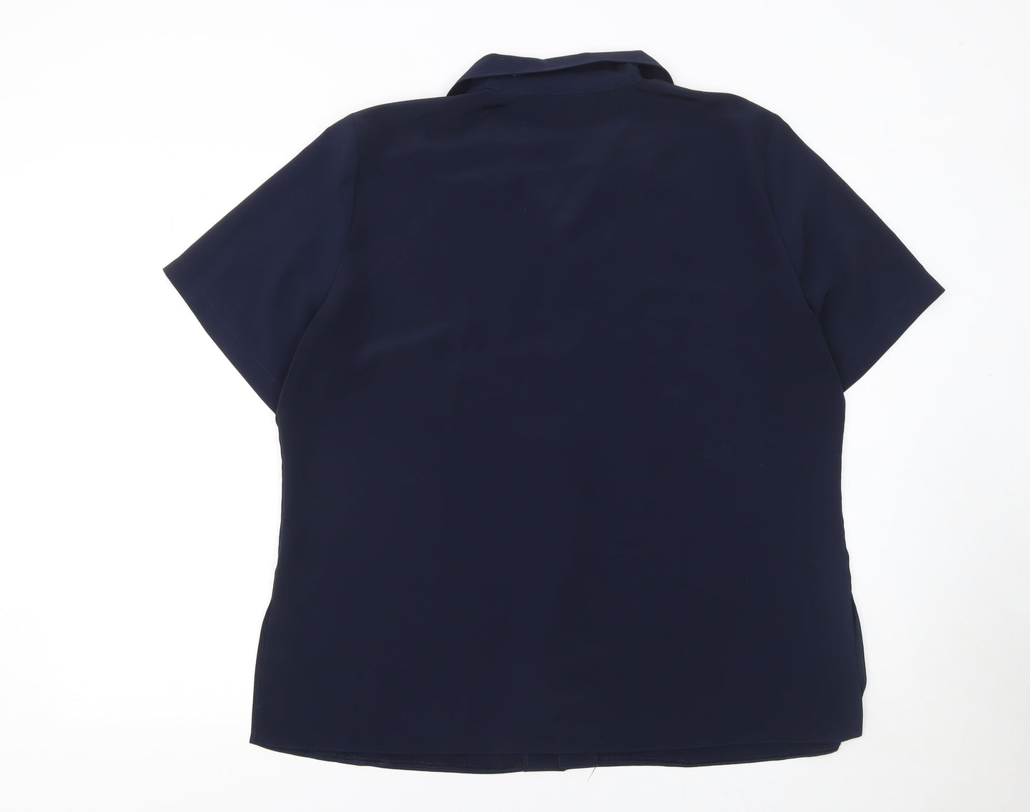 Womens UK Size XL Michael Gold Blue Classic Blouse