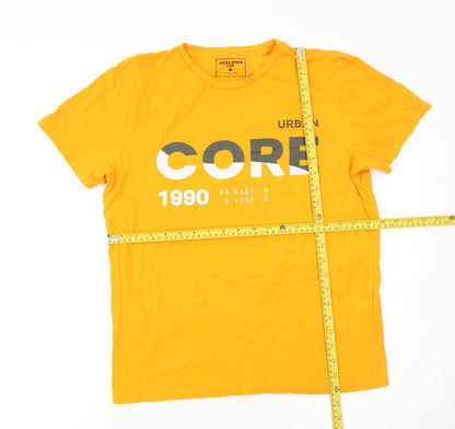 Mens UK Size M JACK & JONES Yellow  T-Shirt