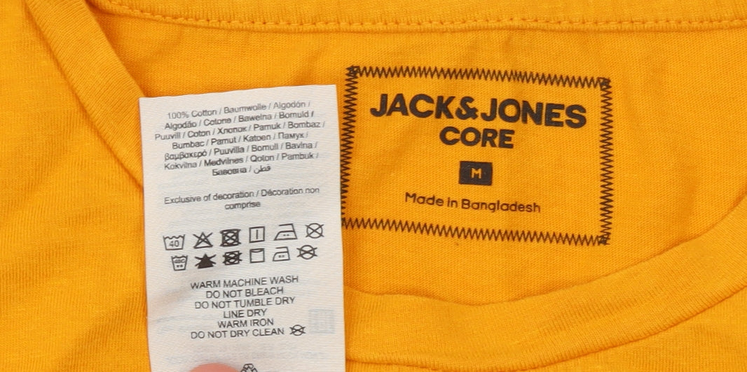 Mens UK Size M JACK & JONES Yellow  T-Shirt