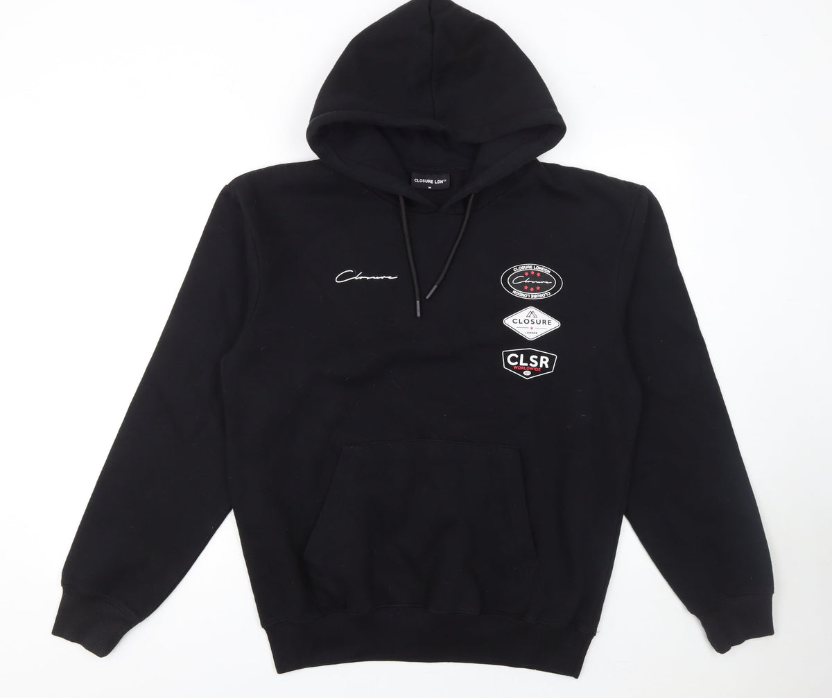 Mens UK Size M Closure LDN Black Pullover Hoodie