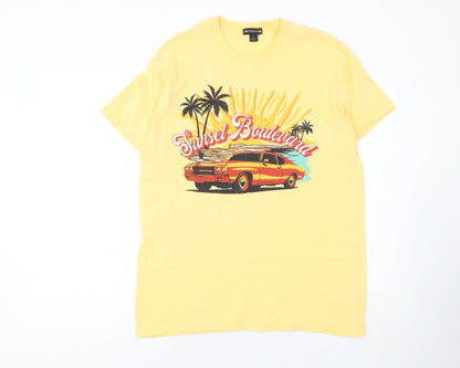 Womens UK Size S PRETTYLITTLETHING Yellow Basic T-Shirt