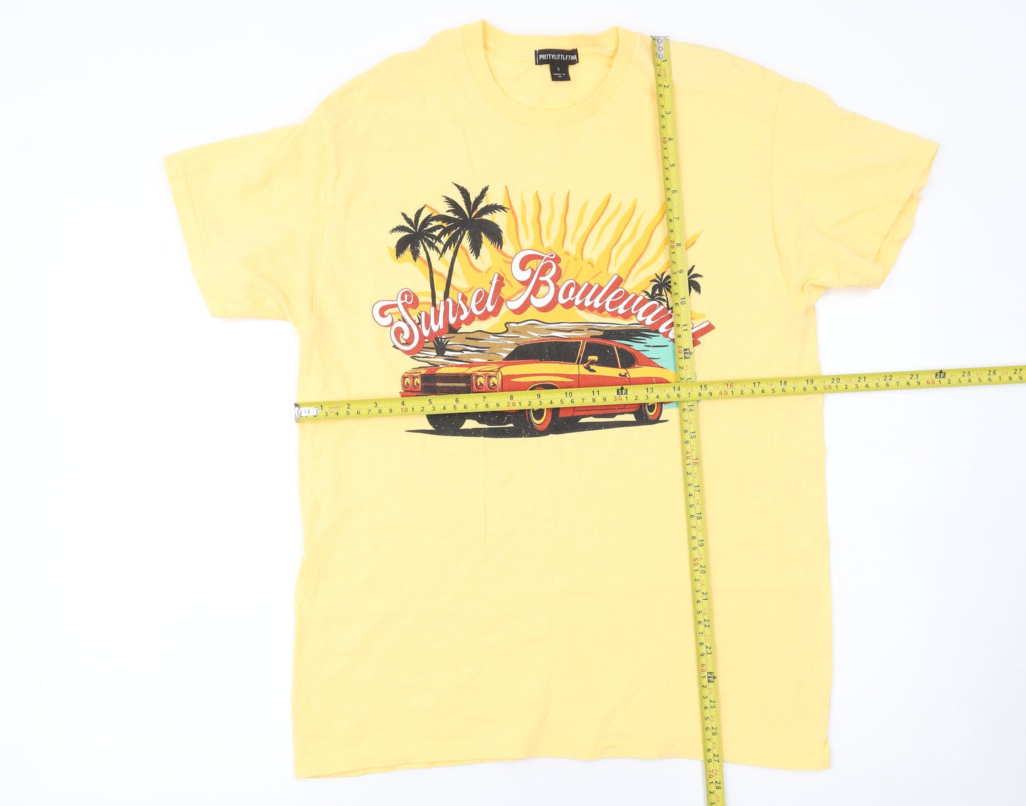 Womens UK Size S PRETTYLITTLETHING Yellow Basic T-Shirt