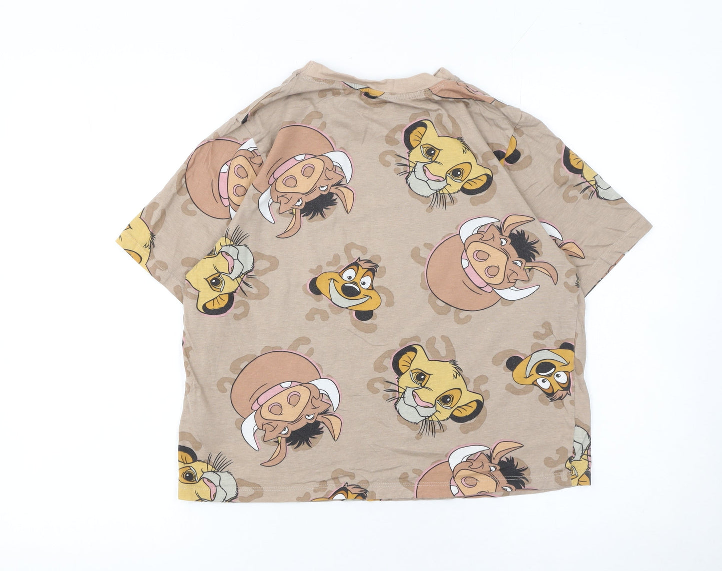 Womens UK Size S Disney Beige Basic T-Shirt